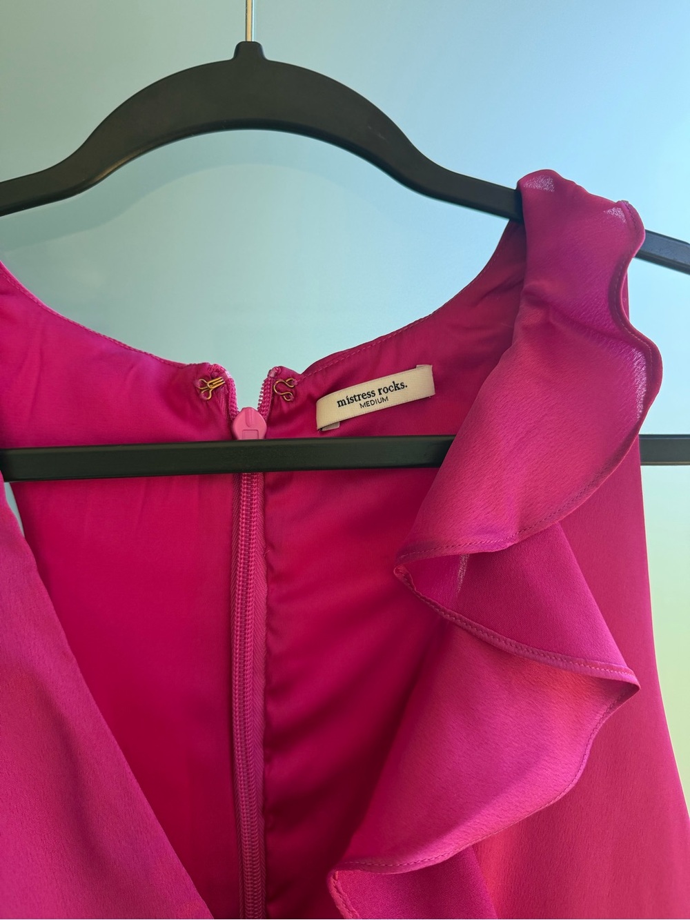 Mistress Rocks Summer Pink Ruffle Drape Dress - Picture 3 of 4